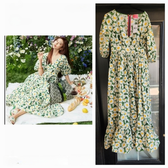 kate spade Dresses & Skirts - Kate Spade New York Bodega Midi‎ in Courtyard Daisy Floral Cotton Dre…